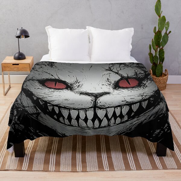 Item preview, Red-Eyed Demon Cheshire Cat – Creepy Grinning Horror Illustration designed and sold by Skolyak.