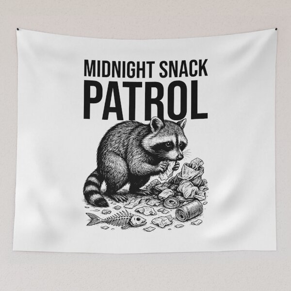 Item preview, Midnight Snack Patrol – Funny Raccoon Trash Panda Design designed and sold by xndrlab.