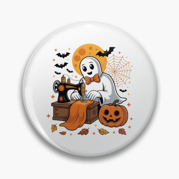Item preview, Sewing Ghost Cute Halloween designed and sold by Sunset4Bones.