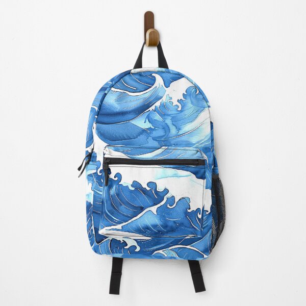 Item preview, Big Blue Japanese-Style Crashing Waves Exotic Pattern designed and sold by DEC02.
