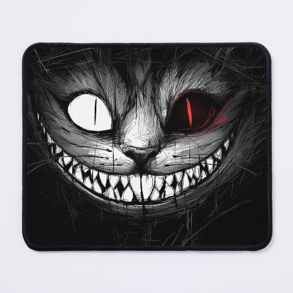 Item preview, Split-Eyed Horror Cheshire Cat – Twisted Grinning Feline Sketch Art designed and sold by Skolyak.