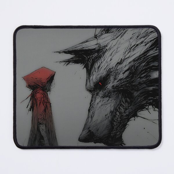 Item preview, Little Red and the Wolf – Dark Fairytale Horror Art designed and sold by Skolyak.
