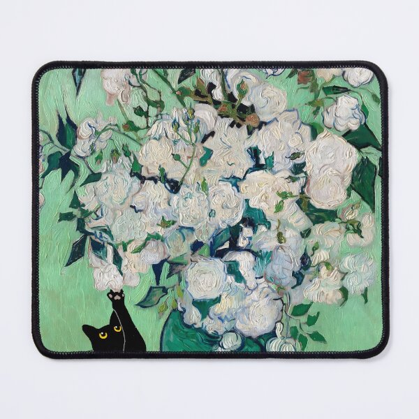 Item preview, Cute cat with white rose  designed and sold by outdoorwayys.