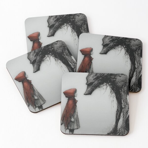 Item preview, The Encounter – Gothic Little Red Riding Hood Illustration designed and sold by Skolyak.