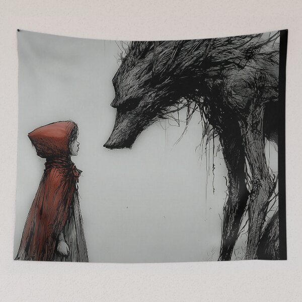 Item preview, The Encounter – Gothic Little Red Riding Hood Illustration designed and sold by Skolyak.