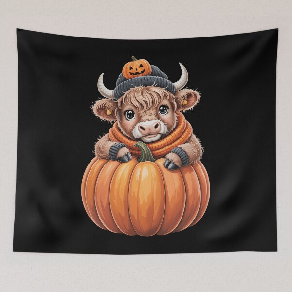 Item preview, Halloween Highland Cow Pumpkin Fall Cow Thanksgiving designed and sold by Sunset4Bones.