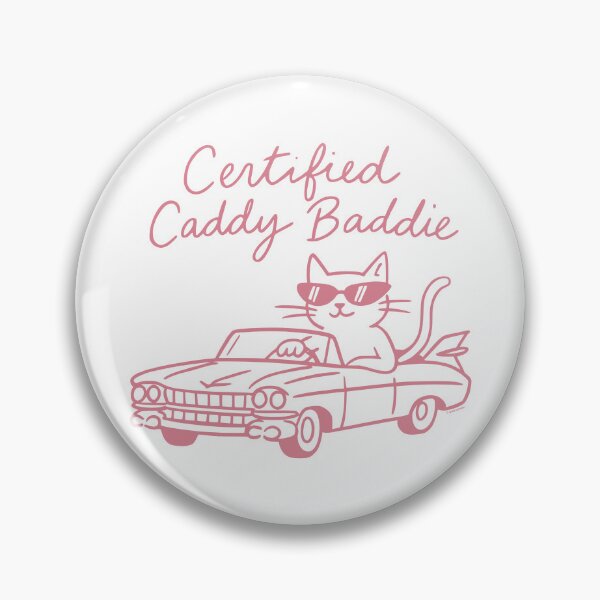 Item preview, Certified Caddy Baddie, Pink Retro Line Drawing designed and sold by Automotive Art by Greg.