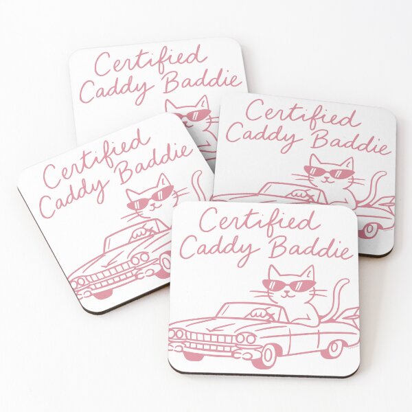 Item preview, Certified Caddy Baddie, Pink Retro Line Drawing designed and sold by Automotive Art by Greg.