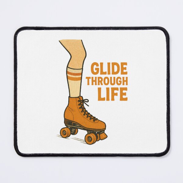 Item preview, Glide Through Life – Retro Roller Skate Positivity Quote for Skaters and Vintage Lovers designed and sold by inkoutninja.