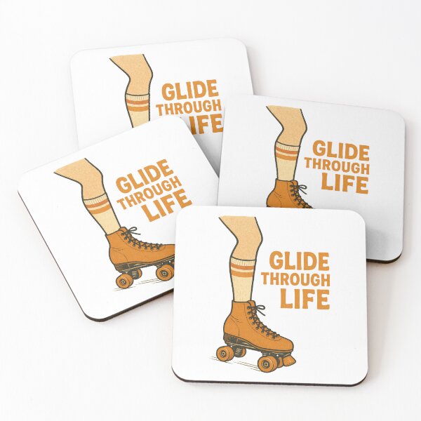 Item preview, Glide Through Life – Retro Roller Skate Positivity Quote for Skaters and Vintage Lovers designed and sold by inkoutninja.