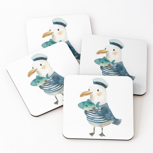 Item preview, Seagull and Fish Cartoon designed and sold by Rtymer.