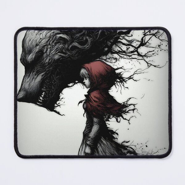 Item preview, Red and the Wolf Within – Surreal Gothic Fairytale Art designed and sold by Skolyak.
