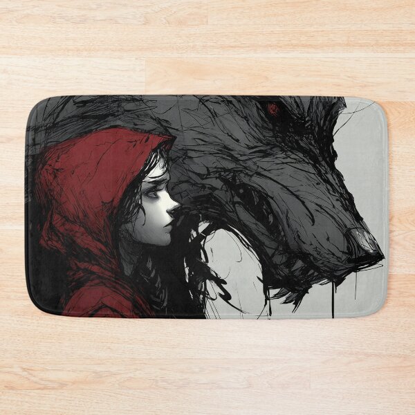 Item preview, Bound by Shadows – Red and the Wolf Dark Fairytale Art designed and sold by Skolyak.