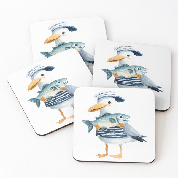Item preview, Seagull and Fish Cartoon designed and sold by Rtymer.