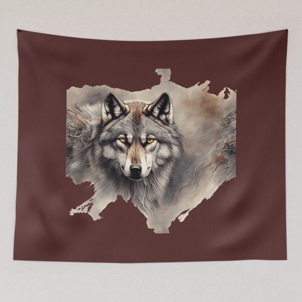 Item preview, Beautiful Grey Wolf Head designed and sold by Pawsomeprints59.