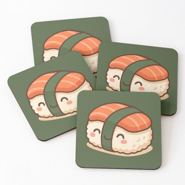 Item preview, Kawaii Happy Sushi – Adorable Japanese Food Design designed and sold by urudesign.