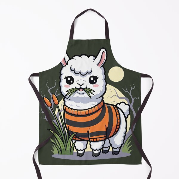 Item preview, Alpaca with Swamp Striped Sweater designed and sold by EsenciaZen.