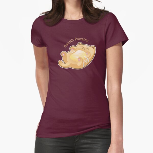 Cute Danish Pastry Cat Fitted T-Shirt