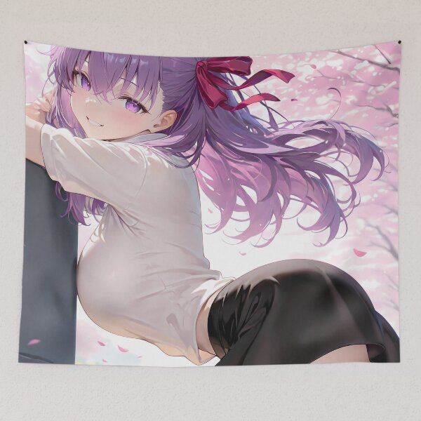 Item preview, Sakura Matou Fate Stay Night Anime Girl Cherry Blossom designed and sold by Raslbazola.