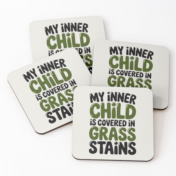 Item preview, My Inner Child is Covered in Grass Stains – Playful Spring Design designed and sold by Jollys-ArtShop.