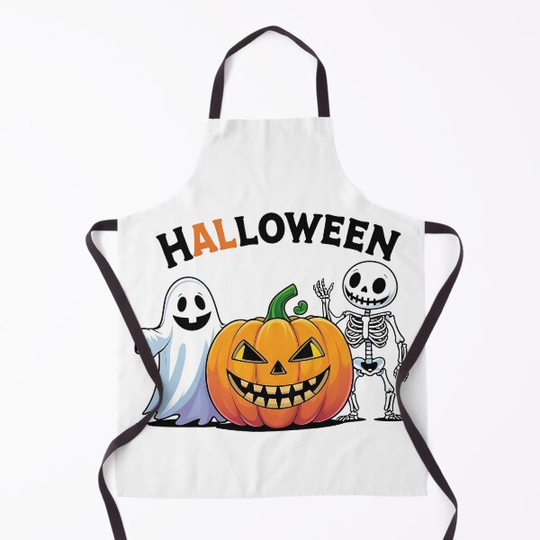 Item preview, Spooky Halloween scene with skeletons ghosts pumpkins and tombstones designed and sold by PWDigitalArt.
