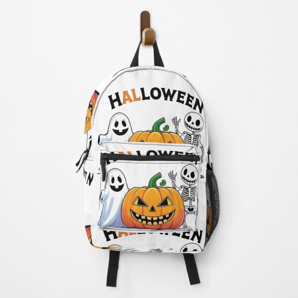 Item preview, Spooky Halloween scene with skeletons ghosts pumpkins and tombstones designed and sold by PWDigitalArt.