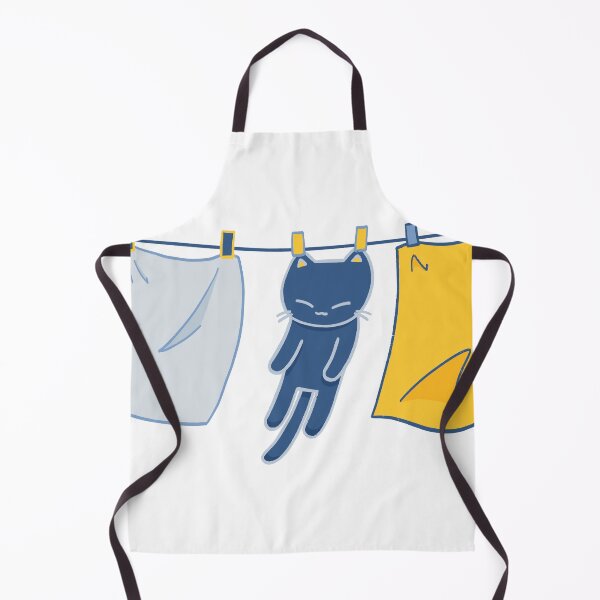 Item preview, Pudding the Cat Hanging on a Clothesline – Cute Kawaii Laundry Illustration designed and sold by Sleepy-Town.