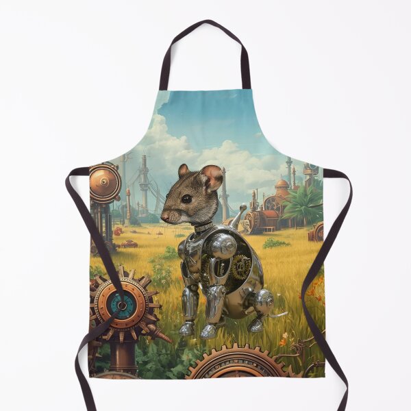 Item preview, Steampunk Cyborg Mouse – Mechanical Rodent in a Field Backdrop designed and sold by WildPawPrint.