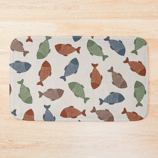 Item preview, Boho Carp Fish Seamless Pattern – Folk Art Ocean Design designed and sold by  Boho Vibes Studio.