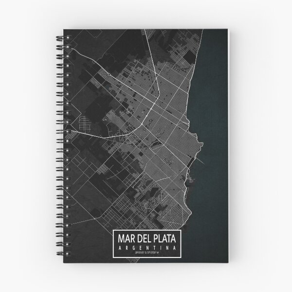 Aperçu de l'œuvre Carte de la ville de Mar del Plata en Argentine - Sombre créée et vendue par deMAP.