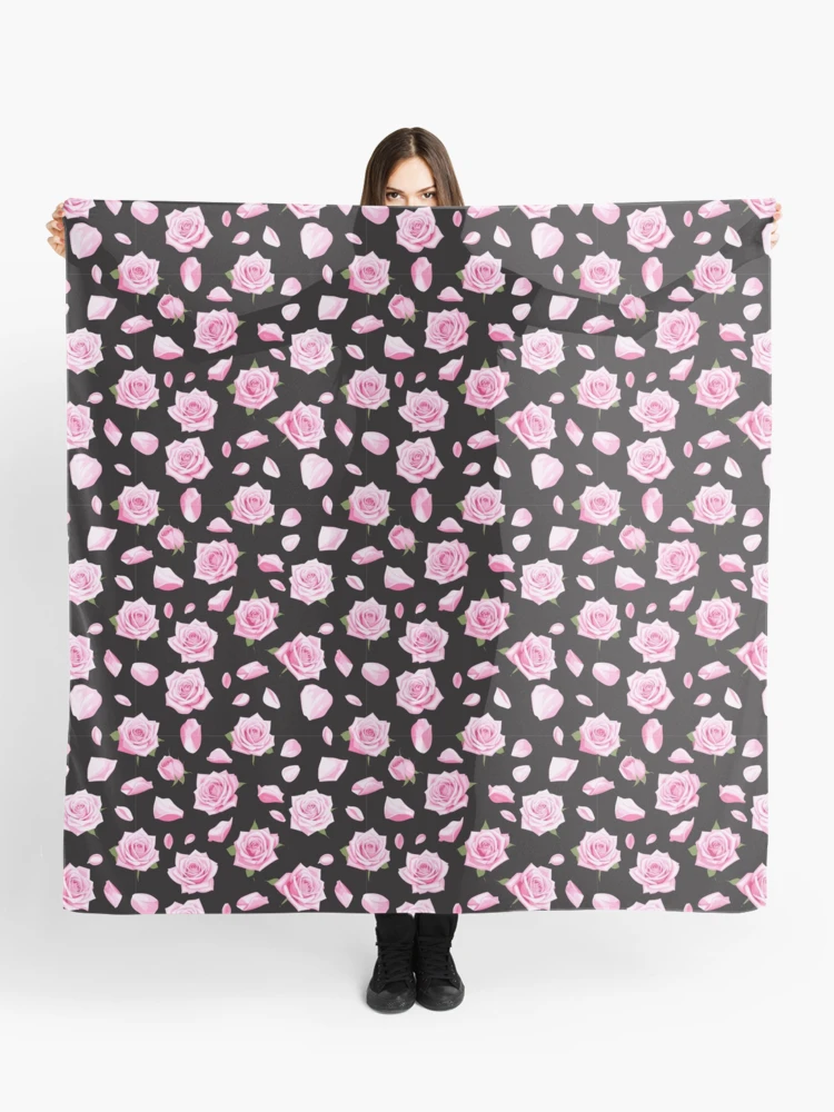 Elegant Pink and White Roses Scarf