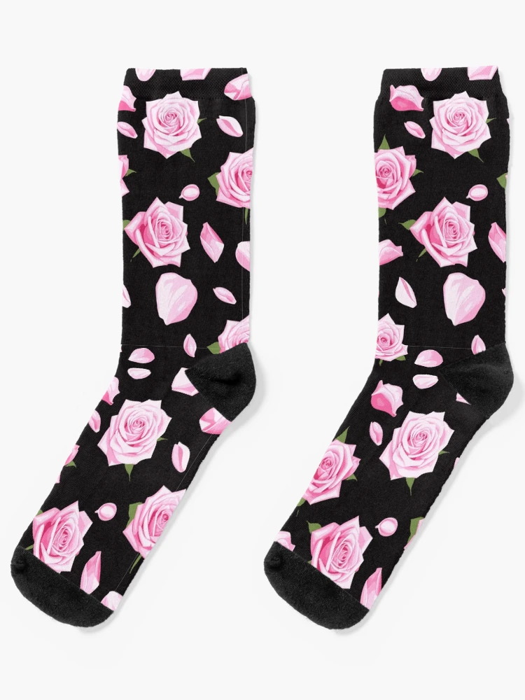 Elegant Pink and White Roses Socks image 2