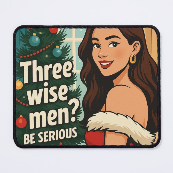 Item preview, Three Wise Men Be Serious - Funny Christmas Pinup Woman Poster designed and sold by Vicky021.