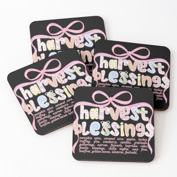 Item preview, Harvest Blessings Word Art – Cute Pastel Fall Quote with Cozy Autumn Words designed and sold by baucestudio.