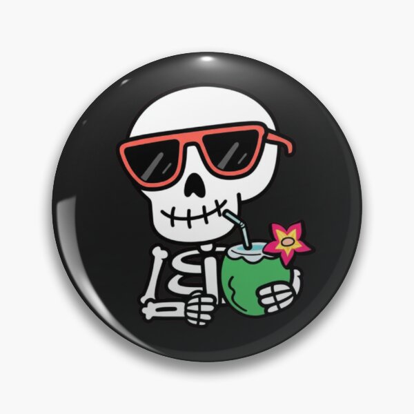 Item preview, Cute Summer Skeleton with Sunglasses and Coconut Drink – Funny Kawaii Cartoon Design designed and sold by ColorSplash123.