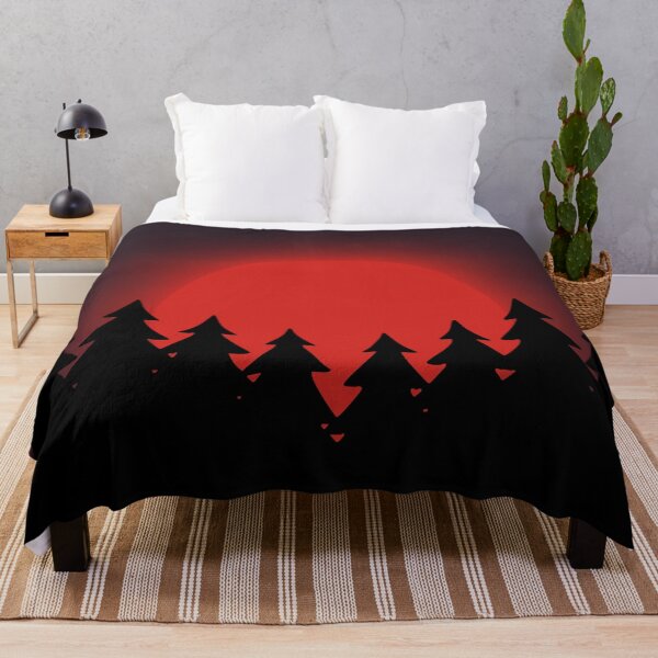 Item preview, Mystical Red Sun Behind Forest Dramatic Minimalist Art designed and sold by Vector Jack.