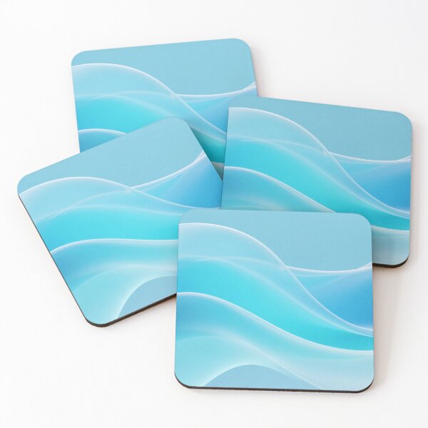 Item preview, Crystal blue abstract flowing waves with smooth curves and translucent gradient layers creating serene ocean-like composition designed and sold by Mimoshi ⭐⭐⭐⭐⭐.