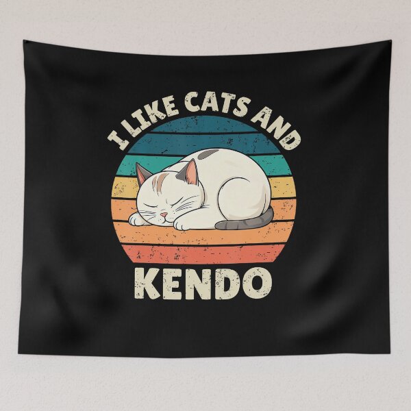 Item preview, I Like Cats And Kendo Funny Sleeping Cat Cute Vintage Kitty designed and sold by WalickiTwish.