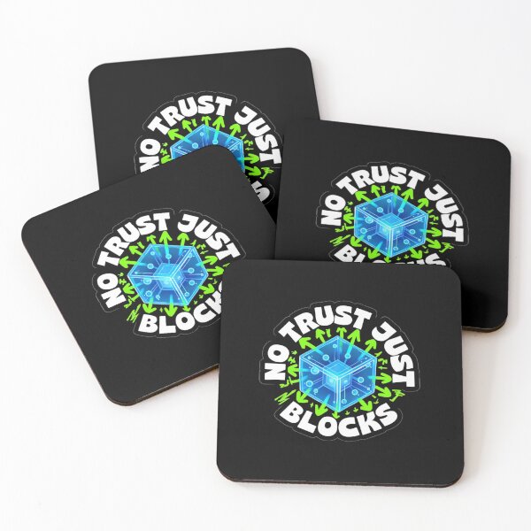 Item preview, No Trust Just Blocks Bitcoin Art designed and sold by RadDeck.