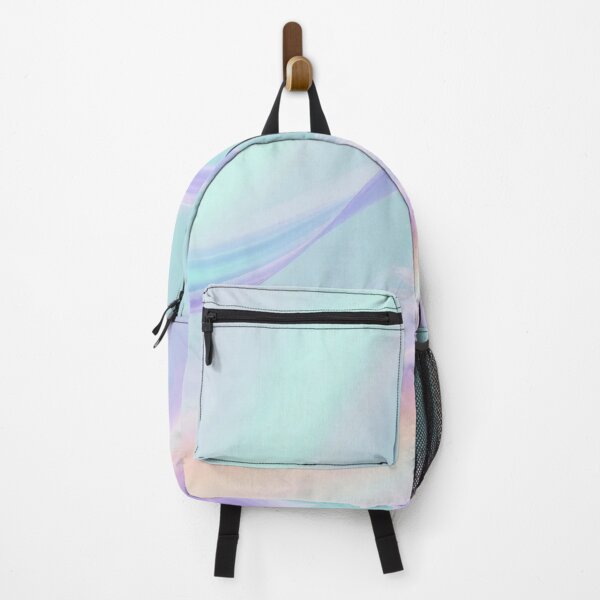 Item preview, Dreamy pastel feather-like flowing ribbons in turquoise lavender and peach creating soft airy ethereal abstract composition designed and sold by Mimoshi ⭐⭐⭐⭐⭐.
