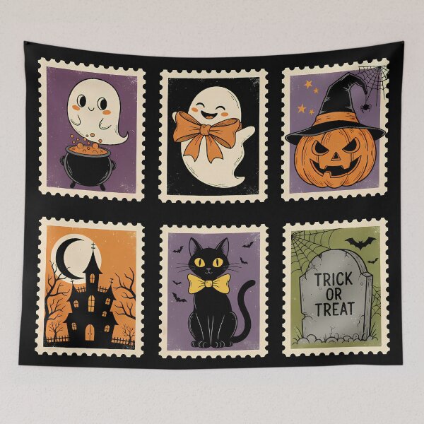 Item preview, Halloween Vintage Stamps designed and sold by Funny Vintage Stickers And T-Shirts.