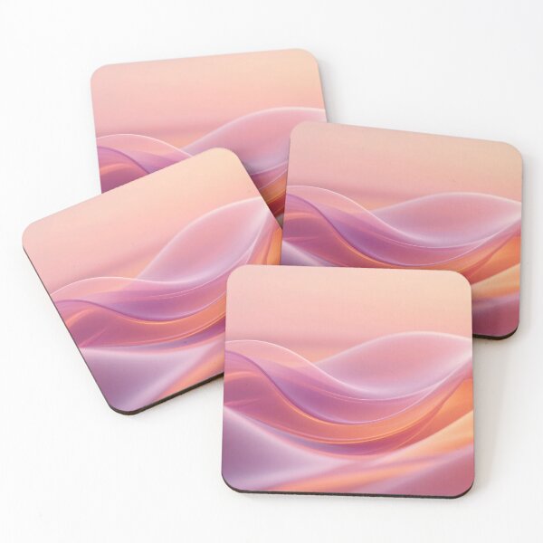 Item preview, Glowing pastel sunset waves with smooth flowing curves in pink orange and purple creating dreamy serene atmosphere designed and sold by Mimoshi ⭐⭐⭐⭐⭐.