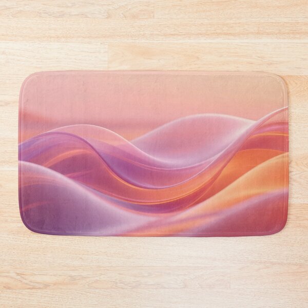 Item preview, Glowing pastel sunset waves with smooth flowing curves in pink orange and purple creating dreamy serene atmosphere designed and sold by Mimoshi ⭐⭐⭐⭐⭐.
