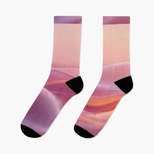 Item preview, Glowing pastel sunset waves with smooth flowing curves in pink orange and purple creating dreamy serene atmosphere designed and sold by Mimoshi ⭐⭐⭐⭐⭐.