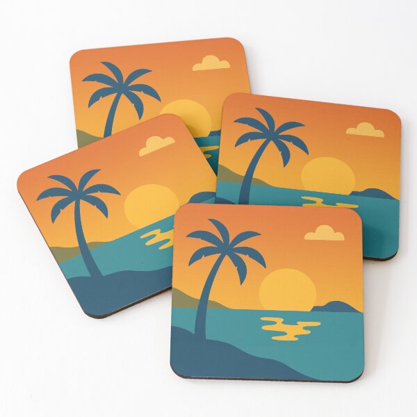 Item preview, Palm Tree Sunset Tropical Minimalist Landscape designed and sold by Vector Jack.