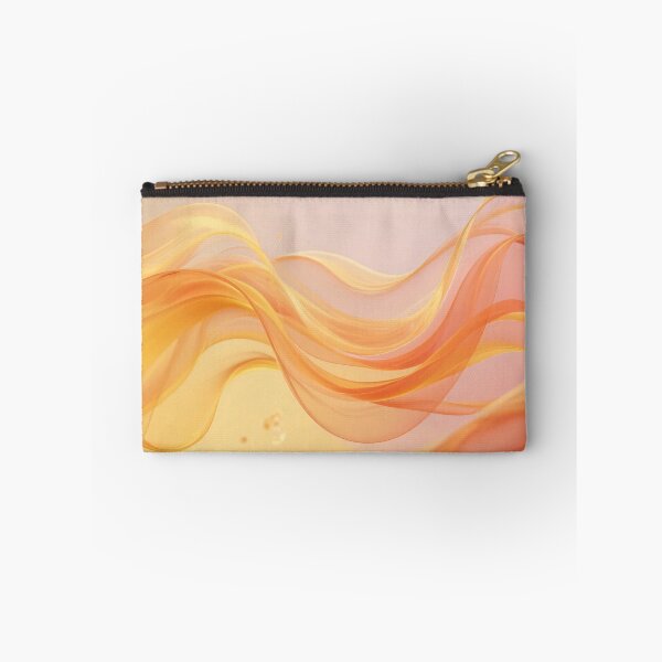 Item preview, Golden orange abstract flowing ribbons with smooth curves, soft transparent layers and warm glowing dreamy gradient background designed and sold by Mimoshi ⭐⭐⭐⭐⭐.