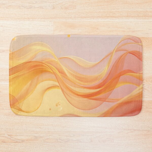 Item preview, Golden orange abstract flowing ribbons with smooth curves, soft transparent layers and warm glowing dreamy gradient background designed and sold by Mimoshi ⭐⭐⭐⭐⭐.