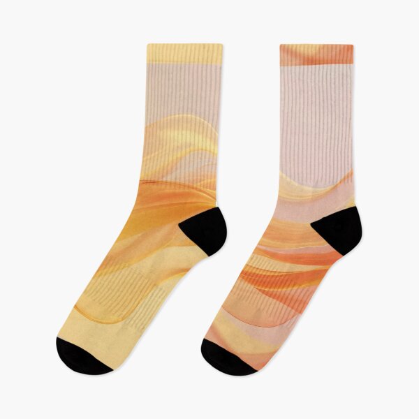 Item preview, Golden orange abstract flowing ribbons with smooth curves, soft transparent layers and warm glowing dreamy gradient background designed and sold by Mimoshi ⭐⭐⭐⭐⭐.