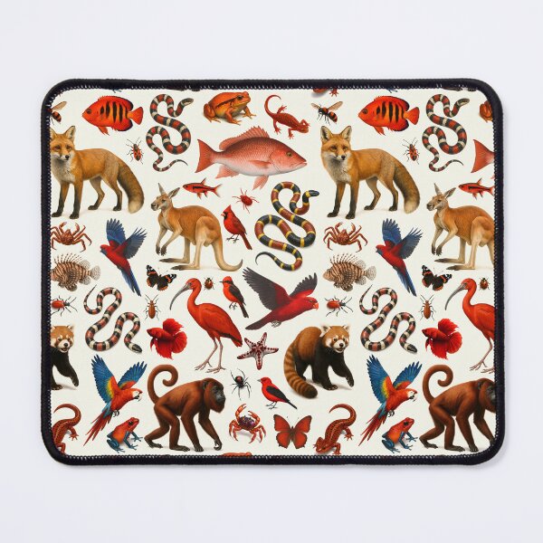 Item preview, Wild World in Red Retro Illustration Wildlife Chart designed and sold by kakarikihill.