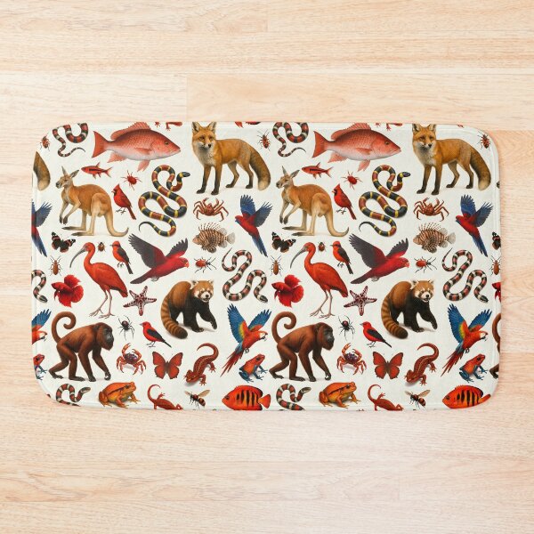 Item preview, Wild World in Red Retro Illustration Wildlife Chart designed and sold by kakarikihill.